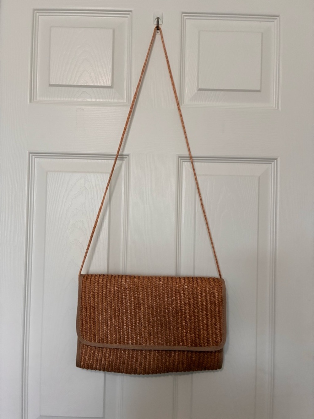 Woven Straw Rattan Wicker Purse Crossbody Waves Tandem Bags Of California - Picture 2 of 10